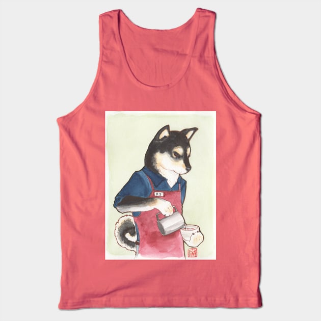 Barista Shiba Tank Top by aMIYAKOm